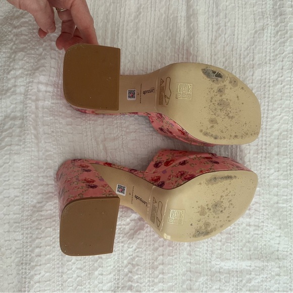 Larroude x LoveShackFancy Pink Floral Platform Sandals - Picture 5 of 6